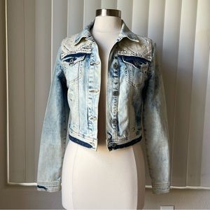 Select Women Short Denim Jackets Lace Combo Jackets | Size: S